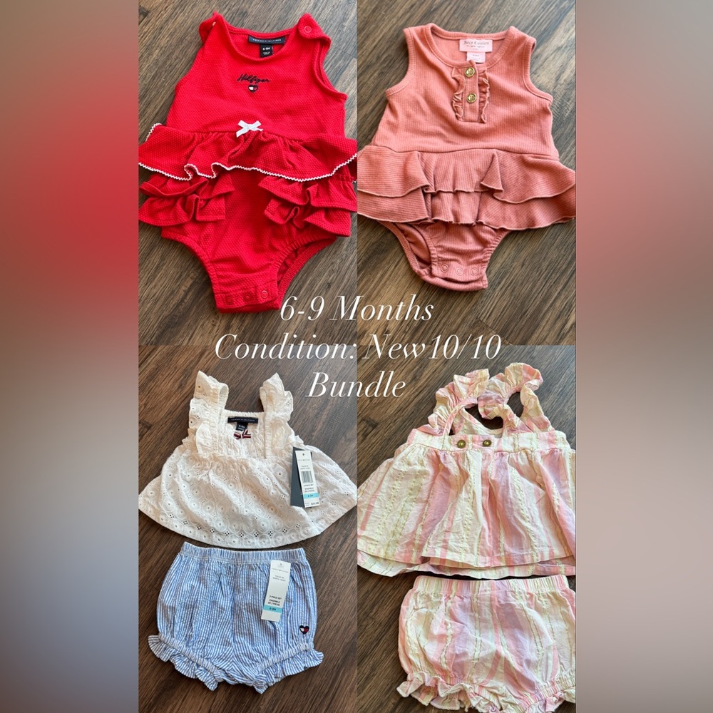 Red and Pink Ruffled Baby Bloomers